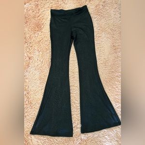 Black/Gray polyester Cheetah Bell bottoms